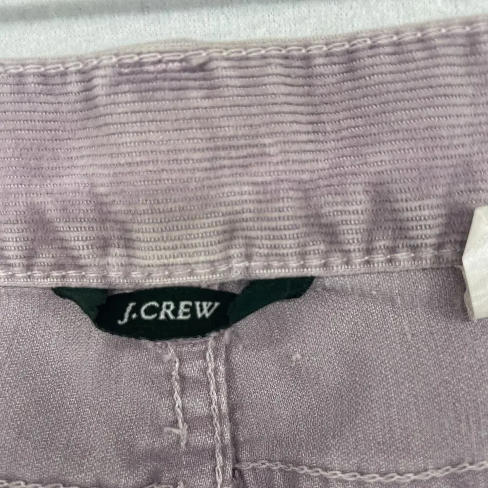 J.CREW Jeans Womens 28 Corduroy Toothpick Ankle Zip Skinny Cotton Stretch Purple